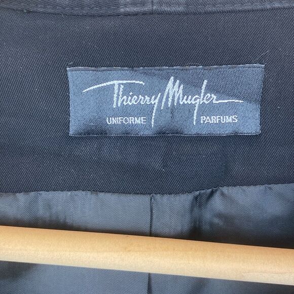Thierry Mugler Black Open Front 3/4 Length Sleeve Jacket 42 12 - Picture 5 of 6